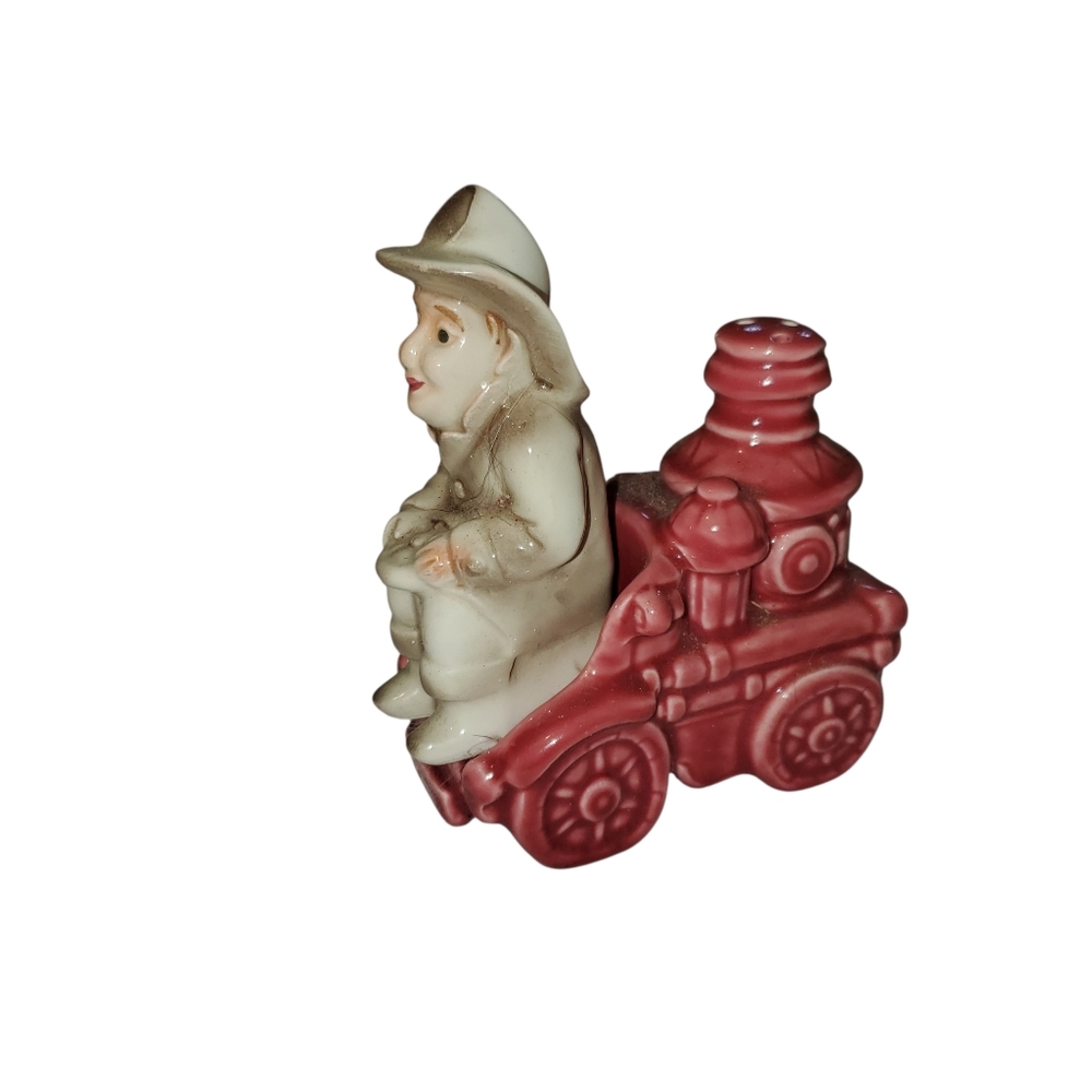 Vintage Norcrest Firefighter Salt And Pepper Set